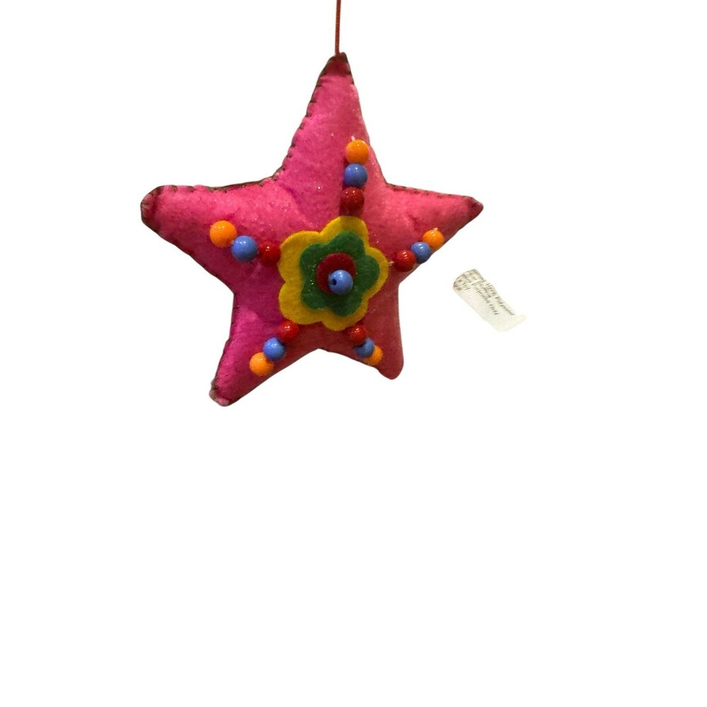 Macy’s Holiday Lane fabric store with beads Christmas ornament